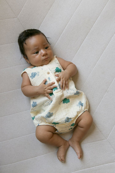 Fin & Vince Button Onesie, Breezy